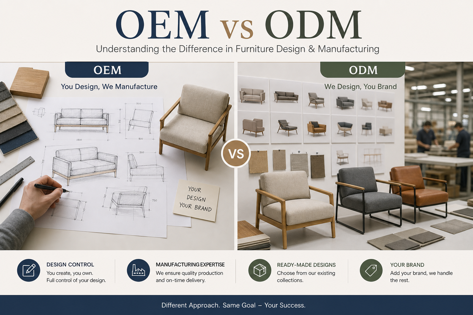 OEM vs ODM Custom Furniture Explained for Importers
